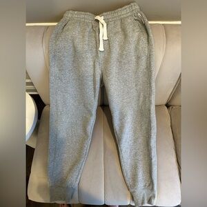 Gray Sweatpants with White Drawstring
